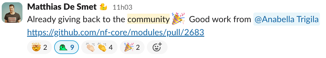 Mentor compliment about new module added