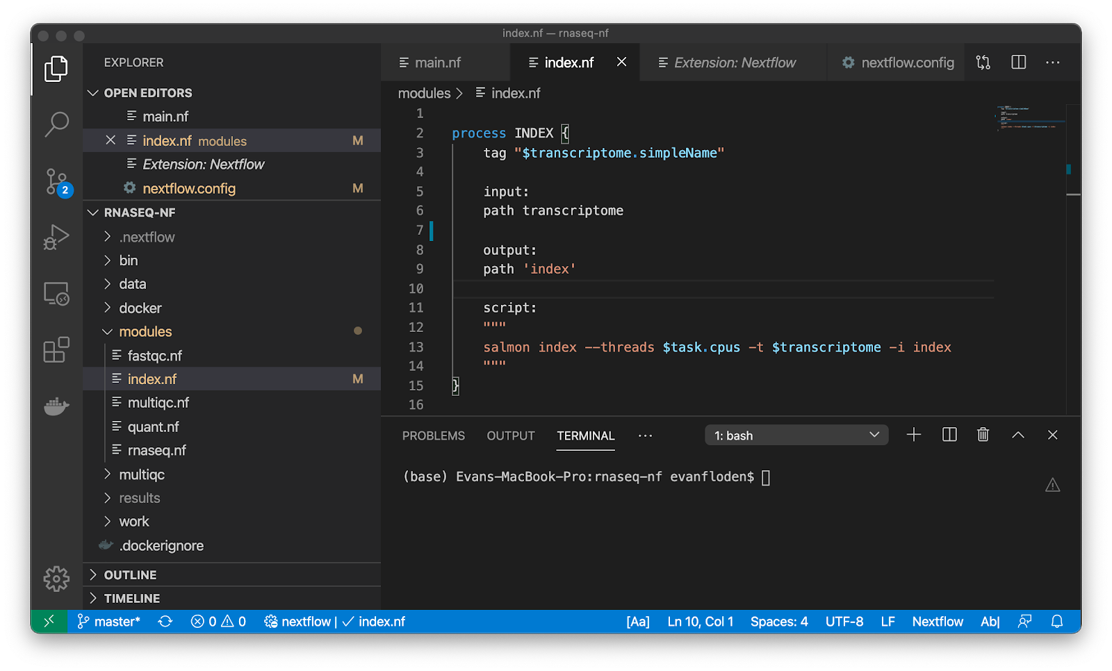 VSCode with Nextflow Syntax Highlighting